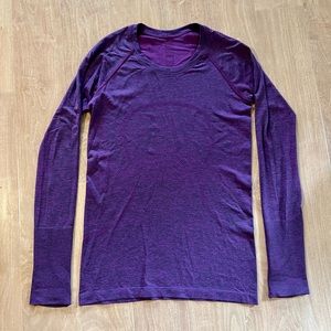 Lululemon Swiftly Tech Long sleeve crew sz 6 2.0 Ripened Raspberry / Red Merlot
